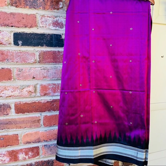 Rich handloom Purple-magenta pure silk SAREE SARI - Picture 7 of 12
